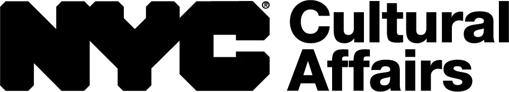 Black and white logo with bold letters “NYC” on the left and the words “Cultural Affairs” in smaller, simple font on the right.
